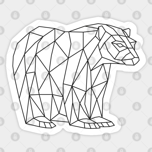 Low poly origami bear Sticker by shaldesign